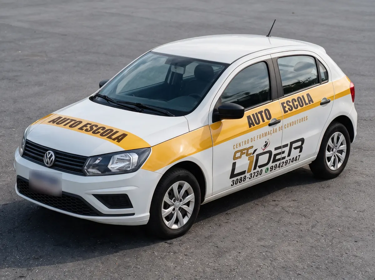 Gol branco da CFC Líder com a faixa amarela de autoescola